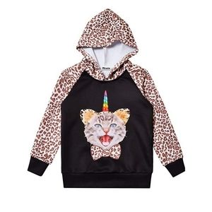 Girls Hoodies with Cat Design 4-5yo